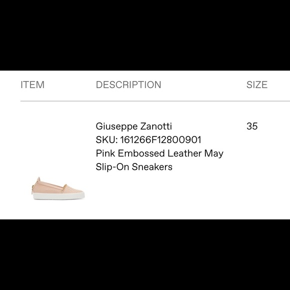 **SOLD** Giuseppe Zanotti pink embossed leather May slip-on sneakers - Picture 5 of 5